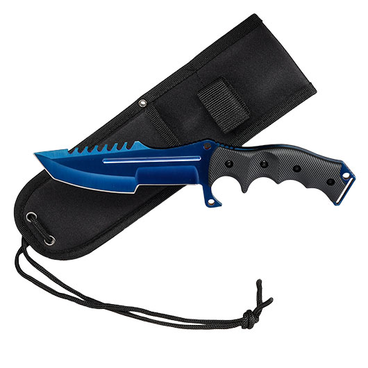 Outdoormesser Blue Huntsman Style blau/schwarz inkl. Nylonscheide Bild 3