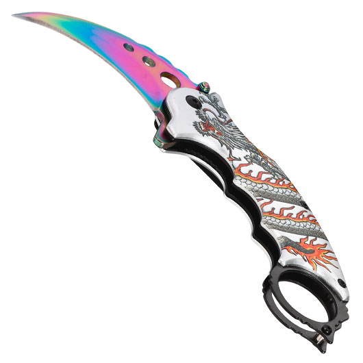 Anglo Arms Einhandmesser Karambit Rainbow Dragon inkl. Grtelclip Bild 2