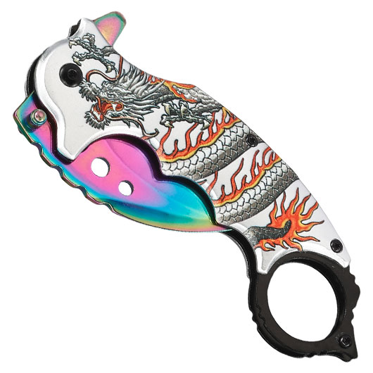 Anglo Arms Einhandmesser Karambit Rainbow Dragon inkl. Grtelclip Bild 4