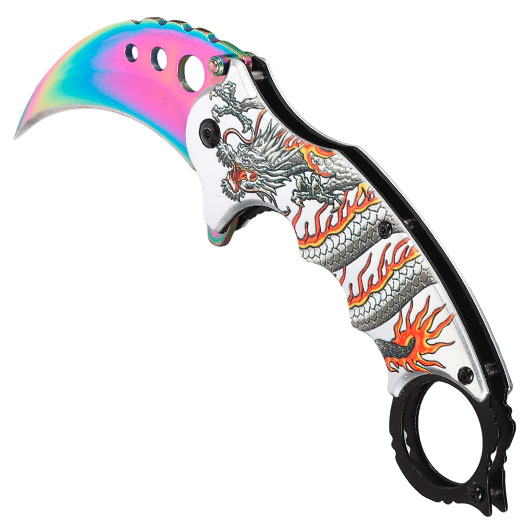 Anglo Arms Einhandmesser Karambit Rainbow Dragon inkl. Grtelclip Bild 6