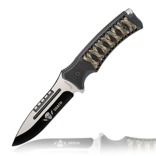 Outdoormesser Sports mit Griffwicklung schwarz inkl. Nylonscheide