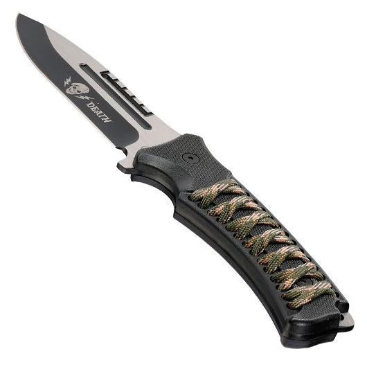 Outdoormesser Sports mit Griffwicklung schwarz inkl. Nylonscheide Bild 2