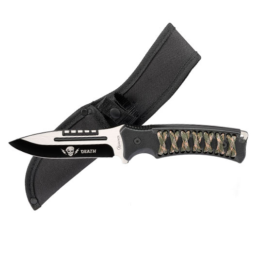 Outdoormesser Sports mit Griffwicklung schwarz inkl. Nylonscheide Bild 3