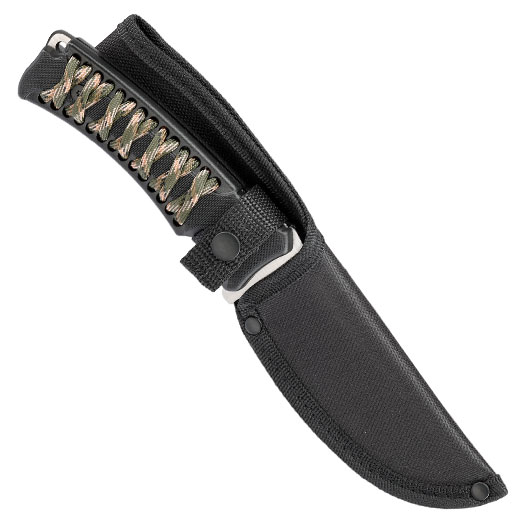 Outdoormesser Sports mit Griffwicklung schwarz inkl. Nylonscheide Bild 4