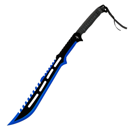 Machete mit zwei Wurfmesser schwarz/blau inkl. Nylon-Grtelscheide & Rckentragegurt Bild 1