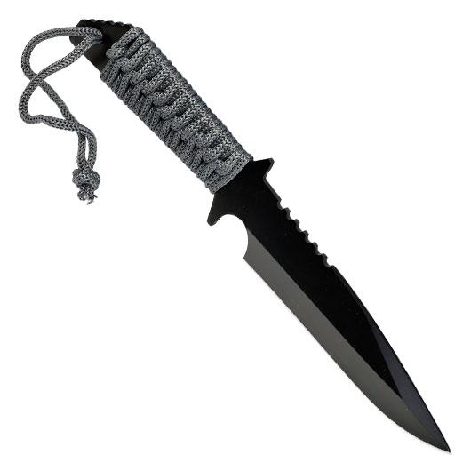Third Outdoormesser H0401 schwarz/grau inkl. Feuerstahl & Nylonscheide Bild 1