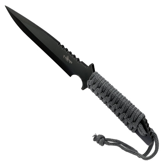 Third Outdoormesser H0401 schwarz/grau inkl. Feuerstahl & Nylonscheide Bild 6