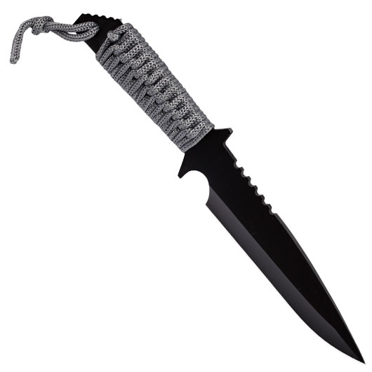 Third Outdoormesser H0401 schwarz/grau inkl. Feuerstahl & Nylonscheide Bild 1