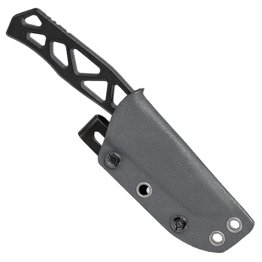 Heckler & Koch Taktisches Outdoormesser FX01 Tanto D2 Stahl schwarz inkl. Kydexscheide mit Stahlclip Bild 4