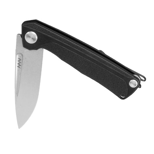 ANV Knives 2in1 Taschenmesser / Einhandmesser Z200 Plus Stonewash Sleipner Stahl GRN schwarz inkl. Grtelclip Bild 3