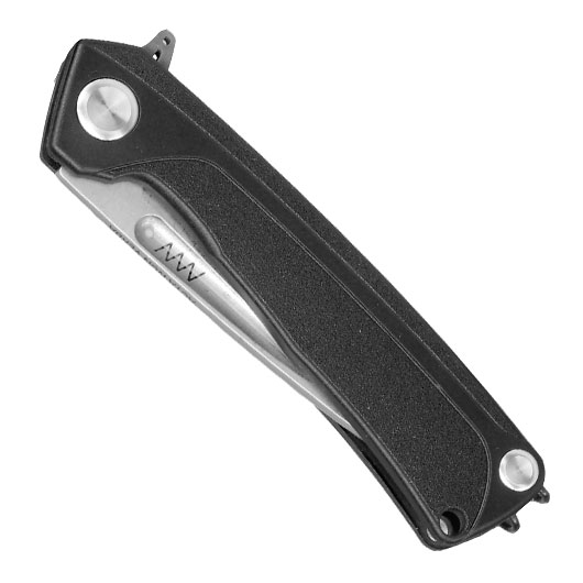 ANV Knives 2in1 Taschenmesser / Einhandmesser Z200 Plus Stonewash Sleipner Stahl GRN schwarz inkl. Grtelclip Bild 4