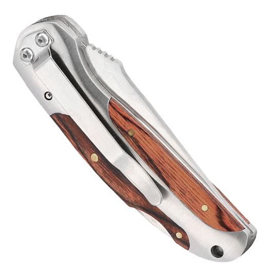 CJH Taschenmesser feststellbar mit Pakkaholzeinlagen und Grtelclip Bild 5
