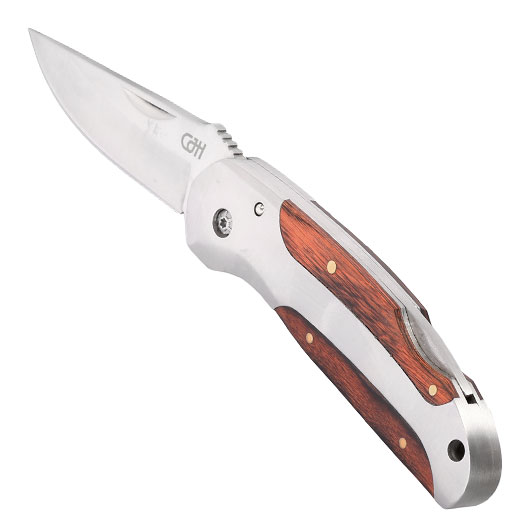CJH Taschenmesser feststellbar mit Pakkaholzeinlagen und Grtelclip Bild 6