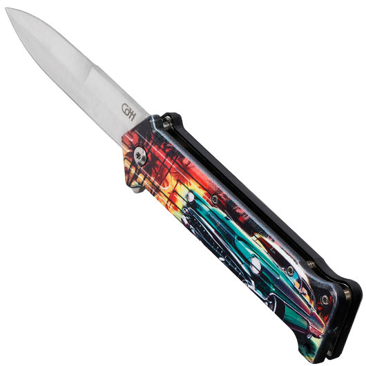 CJH Einhandmesser mit US CAR Motiv und Clip Bild 6