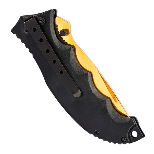 CJH Einhandmesser mit 3D-Optik Drachenmotiv Griffschalen und Grtelclip Bild 5