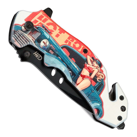 CJH Rettungsmesser, Pin Up US-Car mit Grtelclip Bild 4