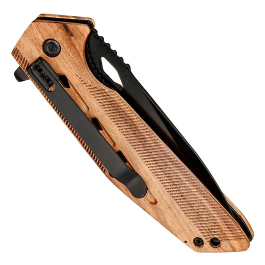 Albainox Klappmesser mit brnierter Klinge und beeindruckenden Zebra-Muster im Holzgriff Bild 4