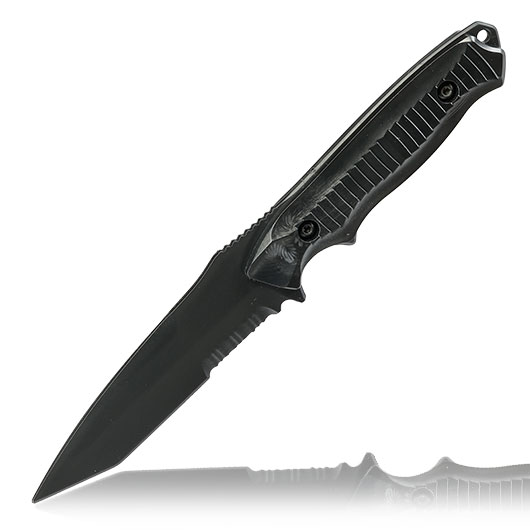 Snow Wolf BC141 Style Deko Gummi Messer inkl. Scheide schwarz