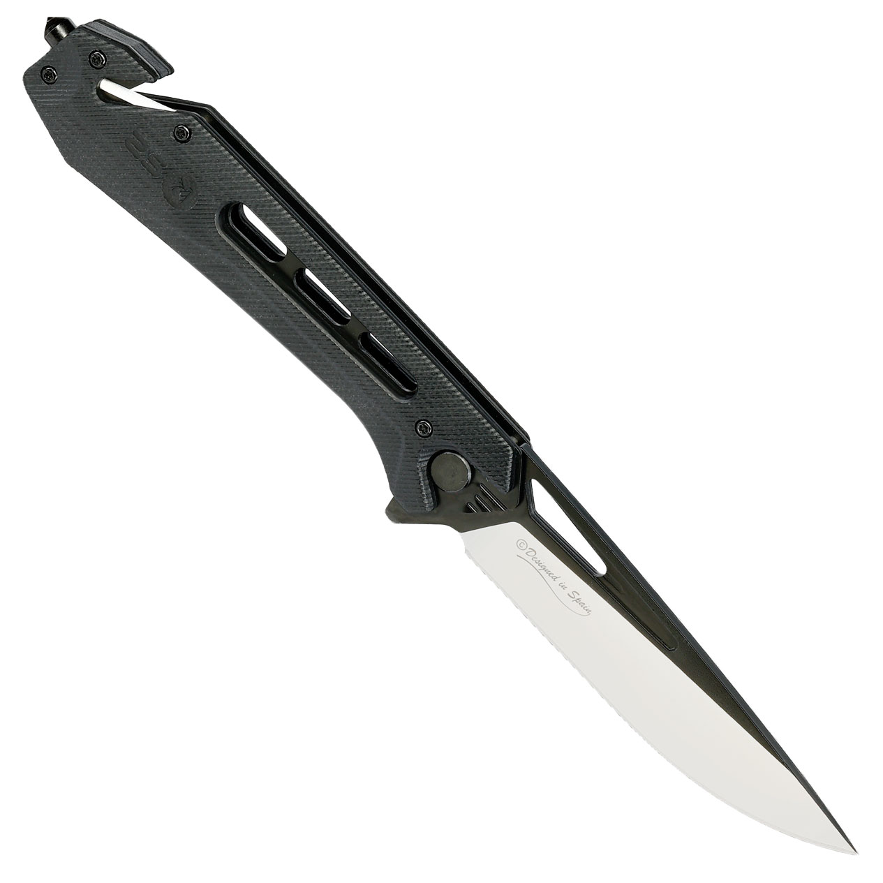 K25 Black Tactical XL robustes Rettungsmesser mit Titanbeschichtung Bild 2