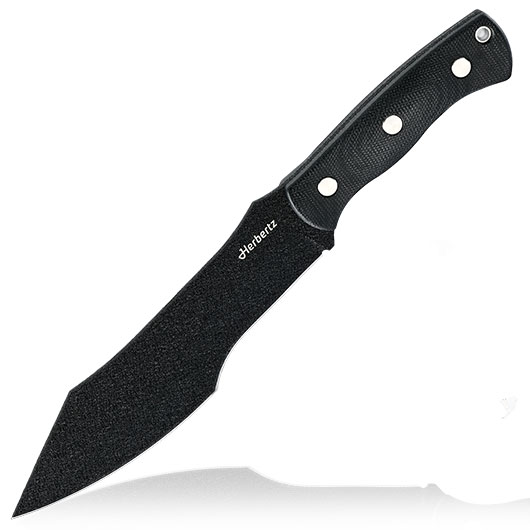 Herbertz Bushcraft- und Survivalmesser D2 schwarz micarta