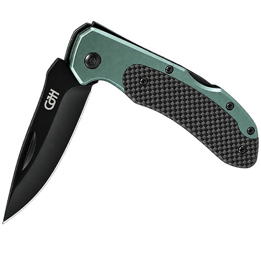 CJH Taschenmesser CarbAlu dunkelgr�n eloxiert Bild 1