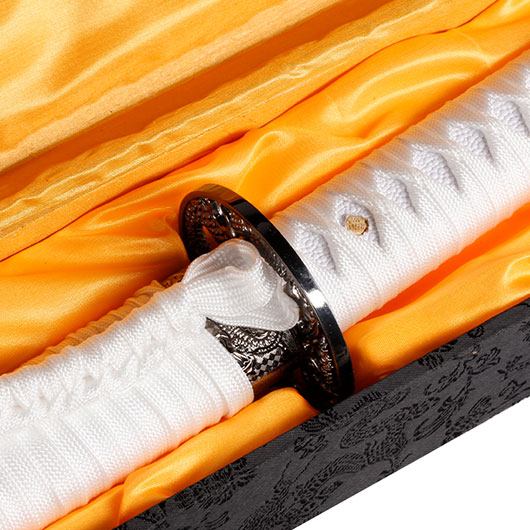 Schwert Katana, weiss, mit Aufbewahrungsbox Bild 5