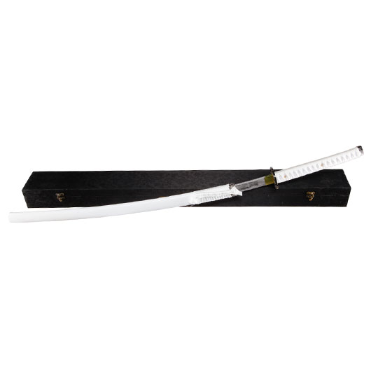 Schwert Katana, weiss, mit Aufbewahrungsbox Bild 7