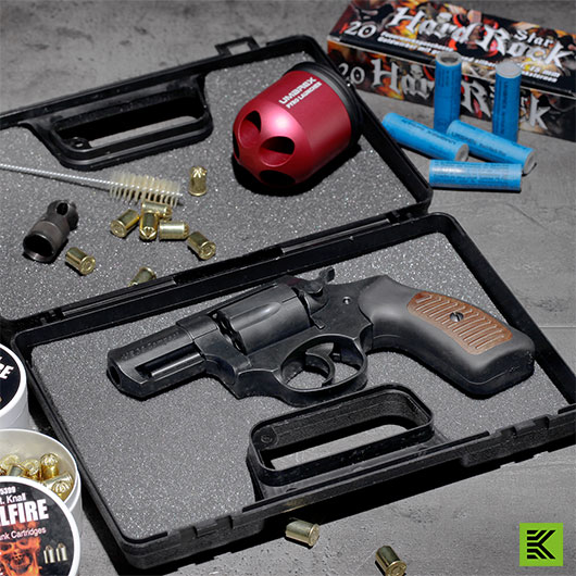ME38 Compact Schreckschussrevolver Kaliber 9 mm R.K. brniert Holzoptik Bild 1