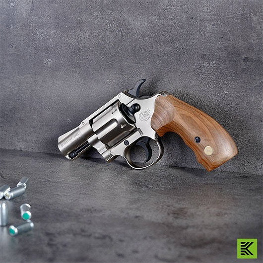 Colt Detective Special Schreckschuss Revolver Kal. 9mm R.K. Holzgriff vernickelt Bild 1