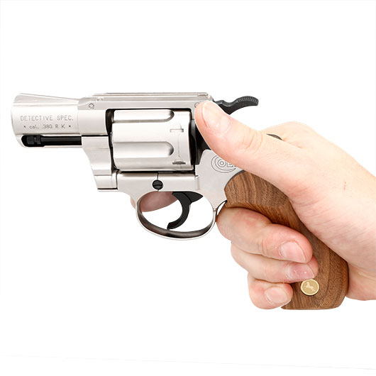 Colt Detective Special Schreckschuss Revolver Kal. 9mm R.K. Holzgriff vernickelt Bild 5