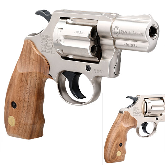 Colt Detective Special Schreckschuss Revolver Kal. 9mm R.K. Holzgriff vernickelt Bild 9