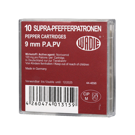 Wadie Pfefferpatronen Supra 9mm PAK 10 Stck Bild 1