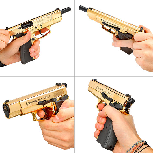 Browning GPDA9 Schreckschuss Pistole 9mm P.A.K. gold finish Bild 11