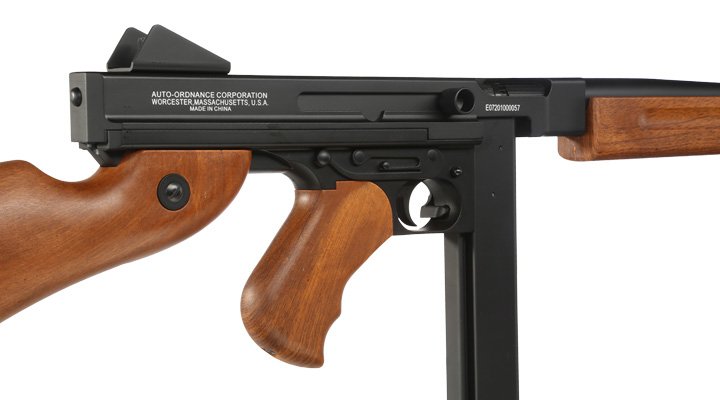 Cybergun Thompson M1A1 Military Metallgehuse Komplettset S-AEG 6mm BB schwarz - Holzoptik Bild 8