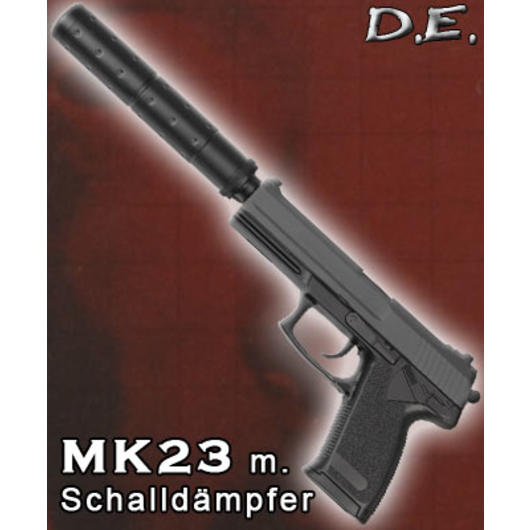 D.E. MK23 Softair mit Schalldmpfer Spring