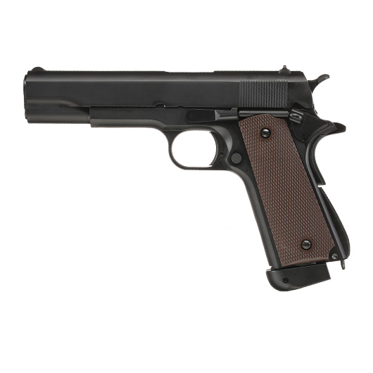 Double Bell M1911A1 Vollmetall CO2BB 6mm BB schwarz inkl. Pistolenkoffer Bild 1