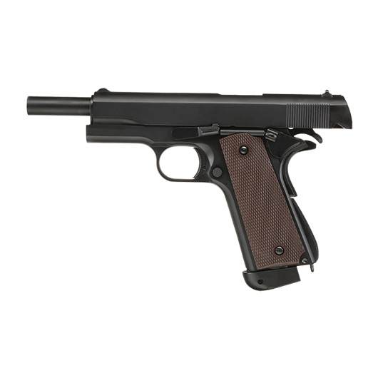 Double Bell M1911A1 Vollmetall CO2BB 6mm BB schwarz inkl. Pistolenkoffer Bild 2