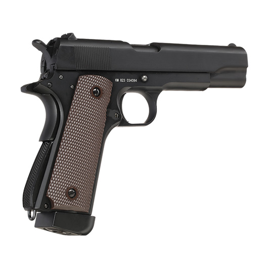 Double Bell M1911A1 Vollmetall CO2BB 6mm BB schwarz inkl. Pistolenkoffer Bild 4