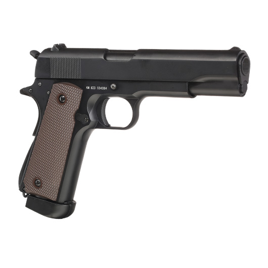 Double Bell M1911A1 Vollmetall CO2BB 6mm BB schwarz inkl. Pistolenkoffer Bild 9