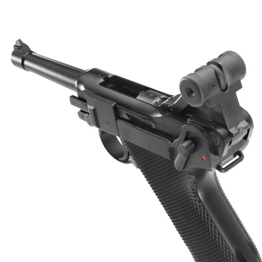 Wei ETech P08 Airsoft Vollmetall GBB 6mm BB schwarz - 4 Zoll Version Bild 4