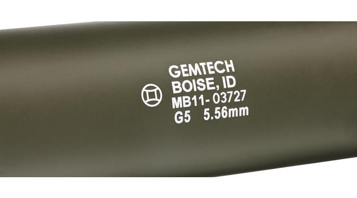 Madbull / Gemtech G5 Aluminium Silencer inkl. Flash-Hider oliv / OD 14mm - Bild 4