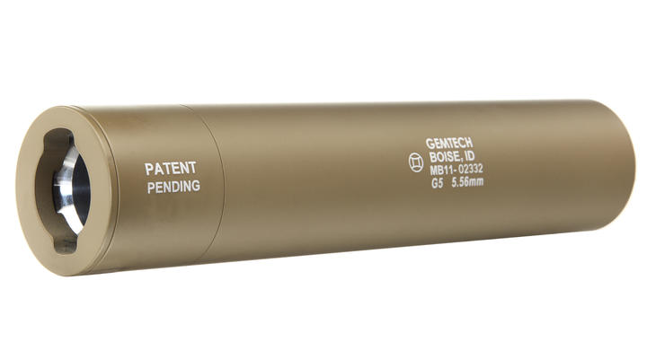 Madbull / Gemtech G5 Aluminium Silencer inkl. Flash-Hider Desert Tan 14mm - Bild 1