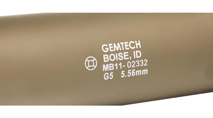 Madbull / Gemtech G5 Aluminium Silencer inkl. Flash-Hider Desert Tan 14mm - Bild 4