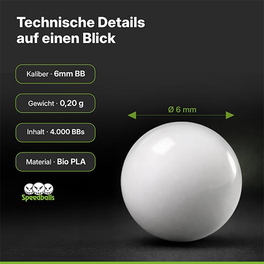 Speedballs Bio Tournament BBs 0.20g 4.000er Beutel wei� Bild 1