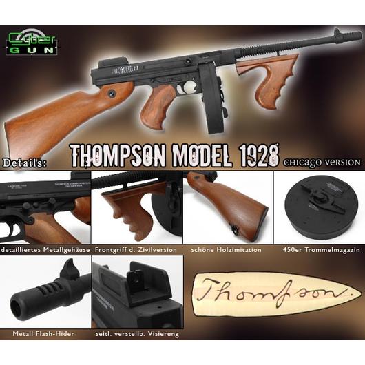 Cybergun Thompson Softair Model 1928 Chicago Version Vollmetall S-AEG