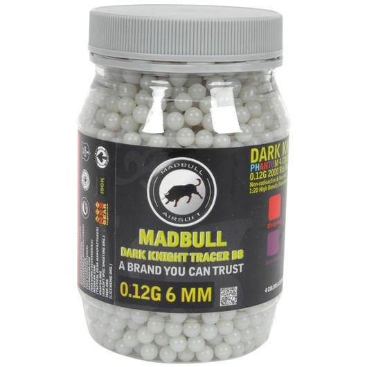 Madbull Dark Knight Tracer BBs 0,12g 2000er Flasche Clear Blue