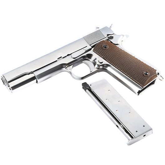 Wei-ETech M1911 Vollmetall GBB 6mm BB Chrome-Finish Edition Bild 4