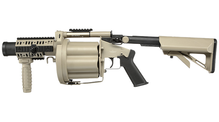 ICS GLM 40mm Airsoft Revolver-Granatwerfer mit Crane Stock Desert Tan Bild 1