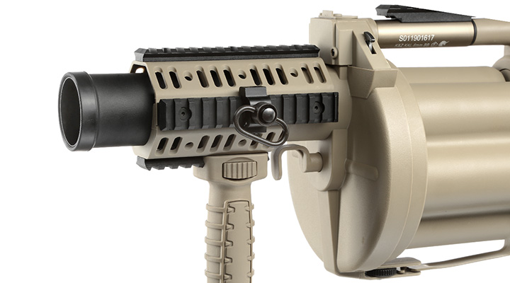 ICS GLM 40mm Airsoft Revolver-Granatwerfer mit Crane Stock Desert Tan Bild 7