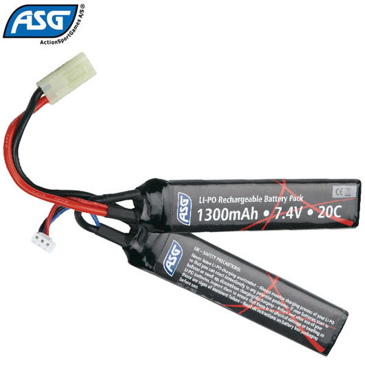 ASG LiPo Akku 7,4V 1300mAh 20C Two-Panel